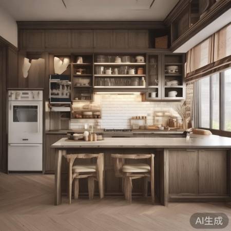 消毒柜嵌橱柜，空间利用佳